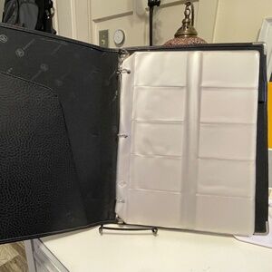 3 ring portfolio with inside pocket pen holder business car storage sheets